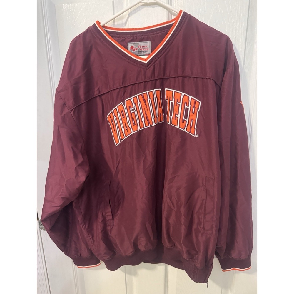 Team Pride Virginia Tech Hokies Men's L Windbreaker Pullover Jacket Maroon